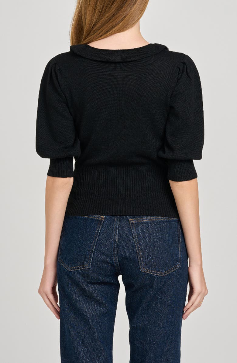 WAYF Paulina Puff Sleeve Sweater, Alternate, color, Black