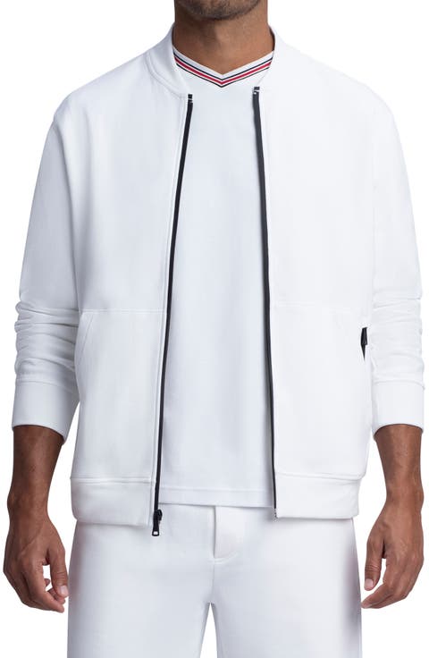 Zip Comfort Cotton Blend Bomber Jacket