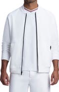 Bugatchi Zip Comfort Cotton Blend Bomber Jacket