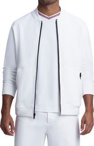 Bugatchi Zip Comfort Cotton Blend Bomber Jacket
