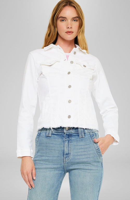 Kancan Jane Denim Jacket In White