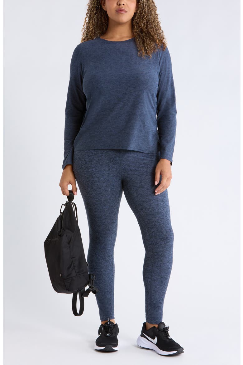 Renew High Waist Leggings, Alternate, color, NAVY ARMADA MELANGE