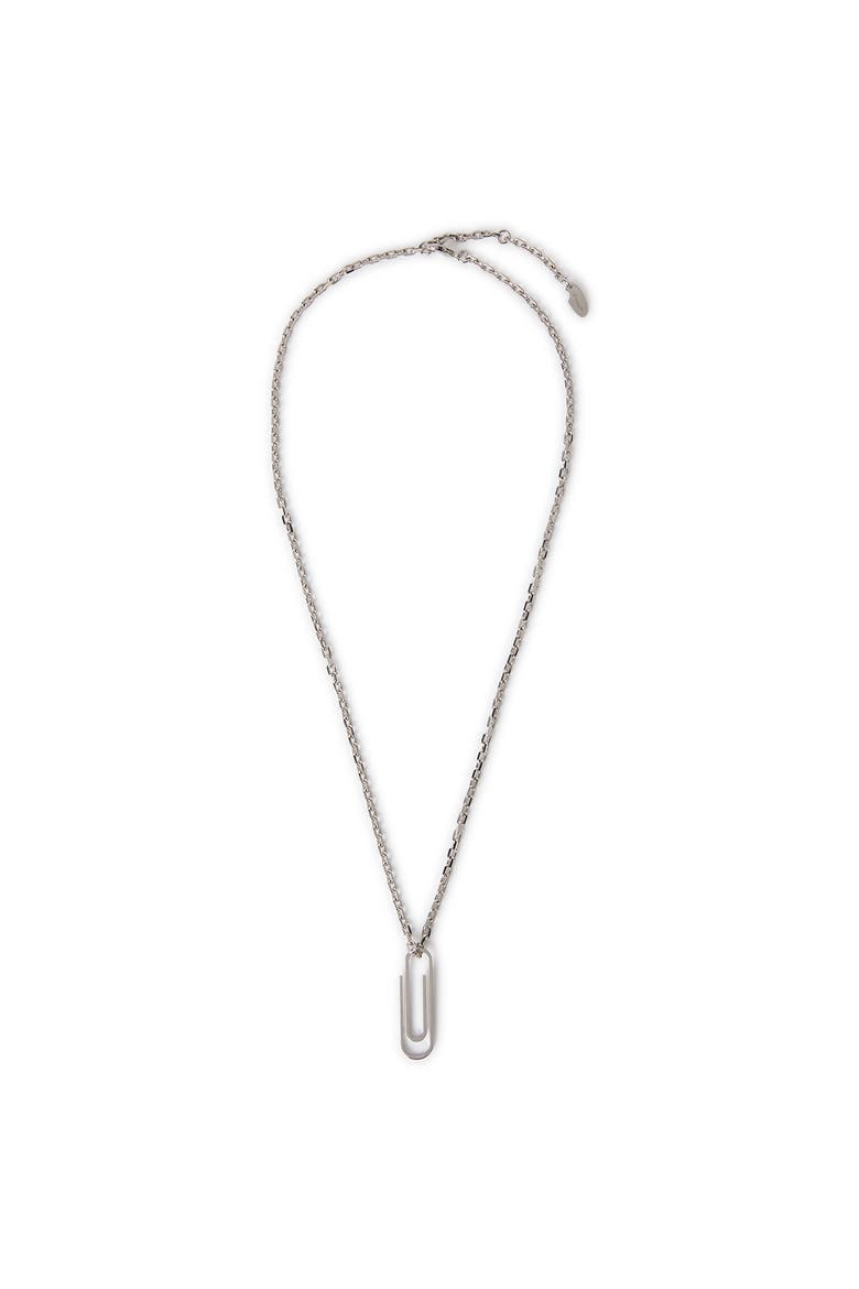 Men's Paperclip Necklace, Main, color, Silver