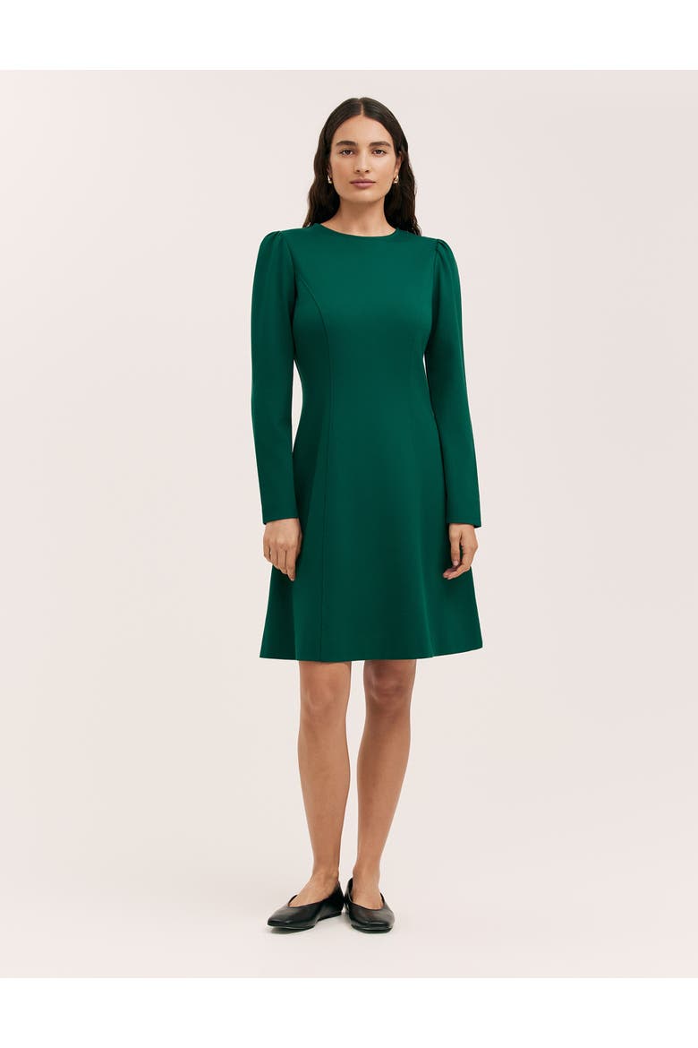 Eva Ponte Jersey Dress, Main, color, Bottle Green