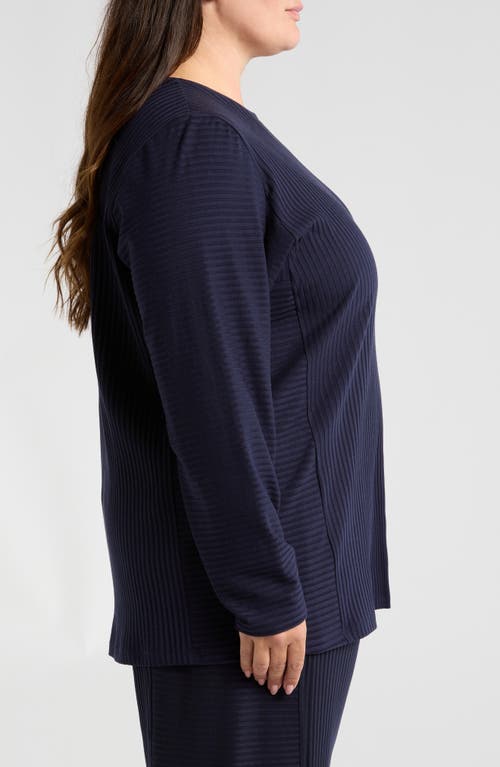 Eileen Fisher Womens Crewneck Split Hem Tunic Top In Ink
