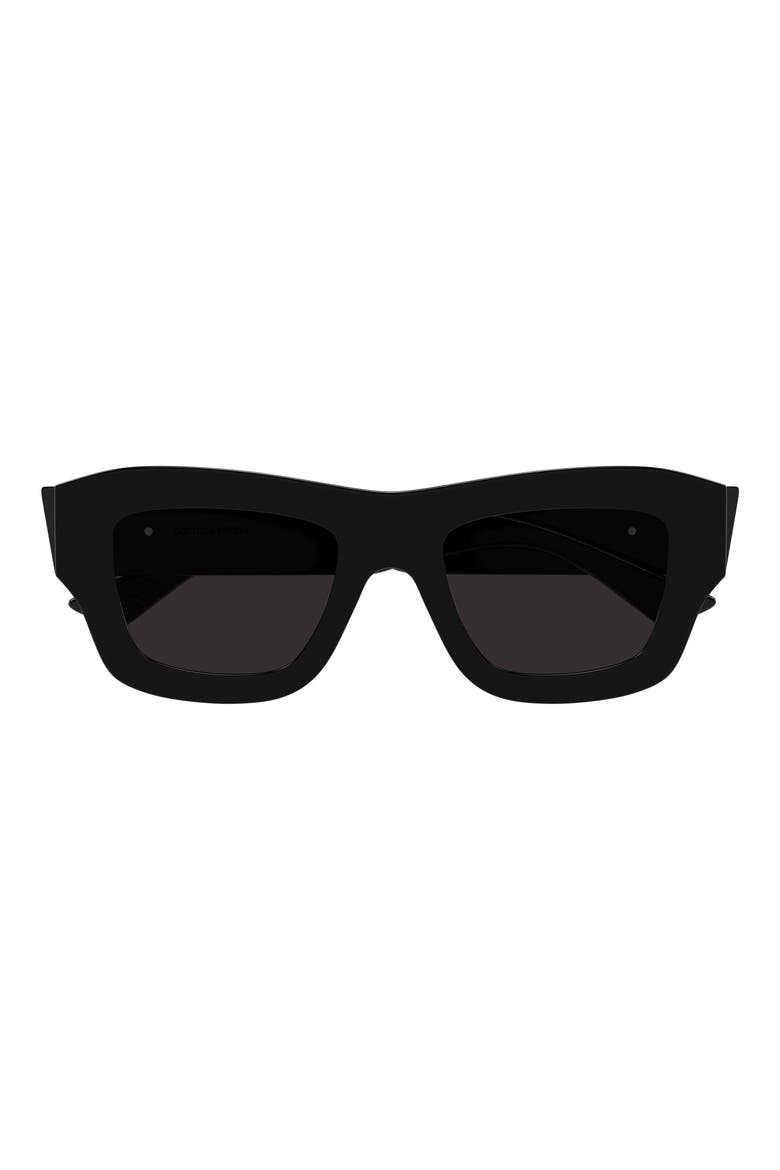 50mm Square Sunglasses, Main, color, BLACK
