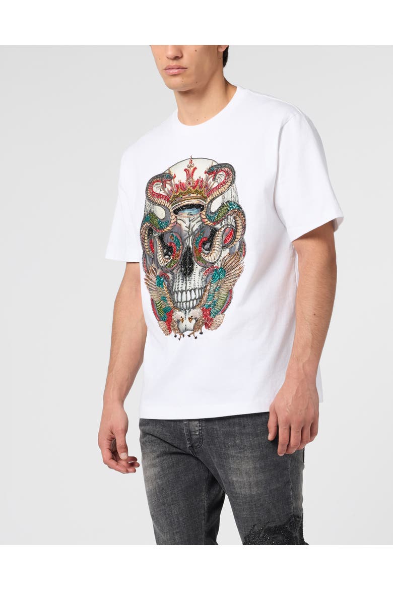 Round Neck T-Shirt King Of Snakes Stones Men, Main, color, white