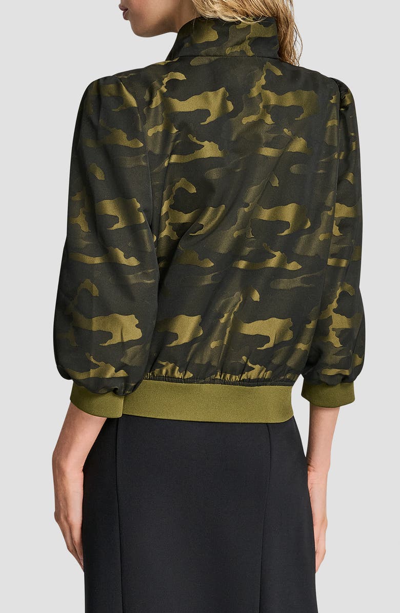 DKNY Camo Jacquard Bomber Jacket, Alternate, color, Dark Olive