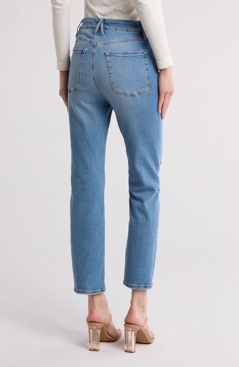 Good American Good Classic Ankle Straight Leg Jeans, Alternate, color, 