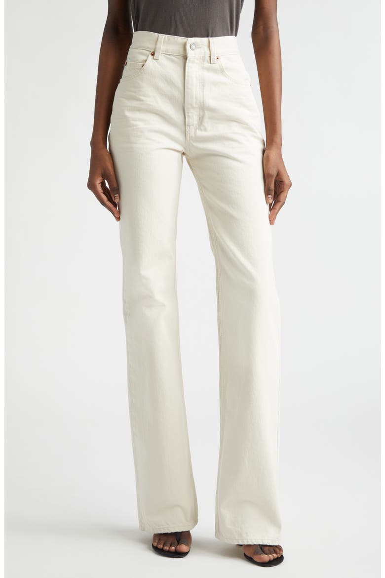 '70s High Waist Bootcut Jeans, Main, color, ALMOND MILK