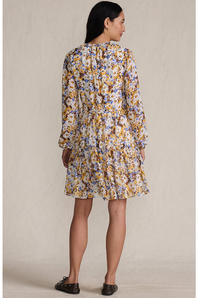 Chiffon Above the Knee Adjustable Dress, Alternate, color, Dijon Gold Daisy Floral