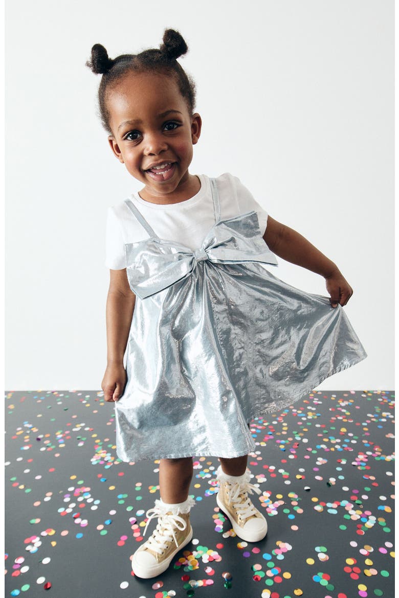 metallic shirt dress Silver Metallic Shirt Dress!