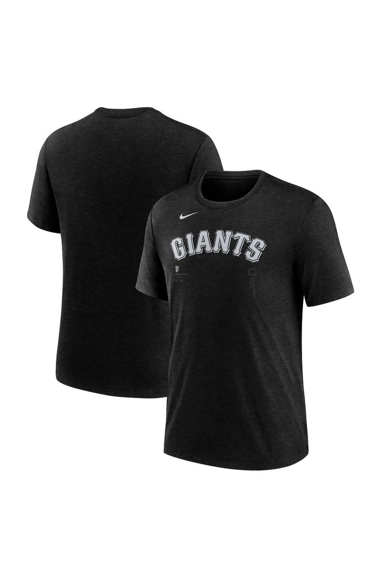 Men's Nike  Heather Black San Francisco Giants  Fashion Wordmark Tri-Blend T-Shirt, Main, color, Heather Black