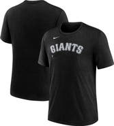 Nike Men's Nike  Heather Black San Francisco Giants  Fashion Wordmark Tri-Blend T-Shirt