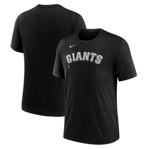 Nike Men's Heather Black San Francisco Giants Lights Out Tri-blend T-shirt In Black