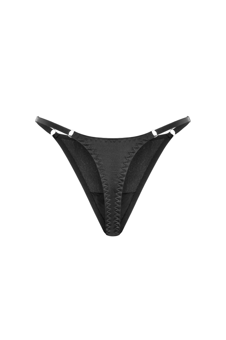 Wildy Thong - Silk & Lace G-String, Alternate, color, Black