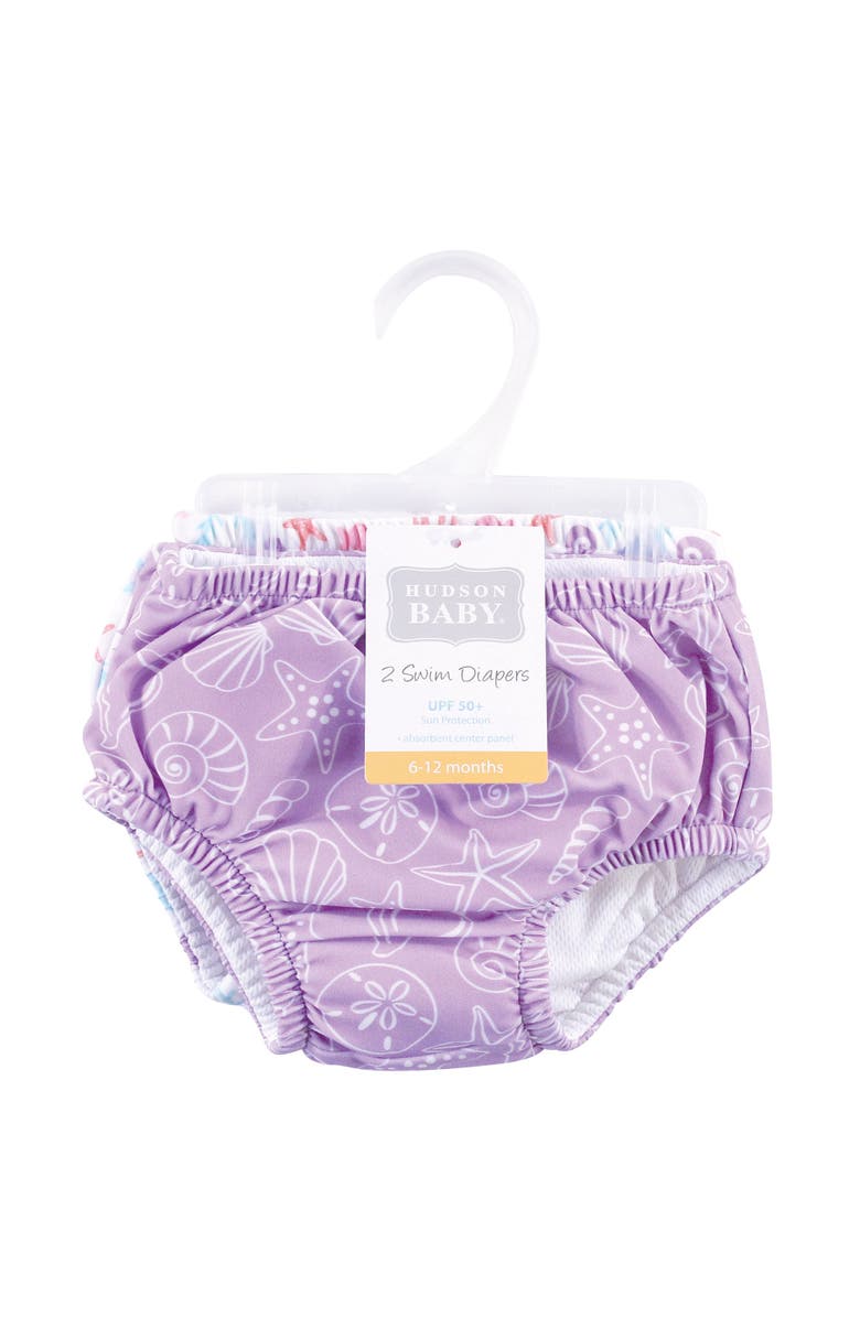 Hudson Baby Pool-Ready Diaper Bottoms, Alternate, color, Sea Shells