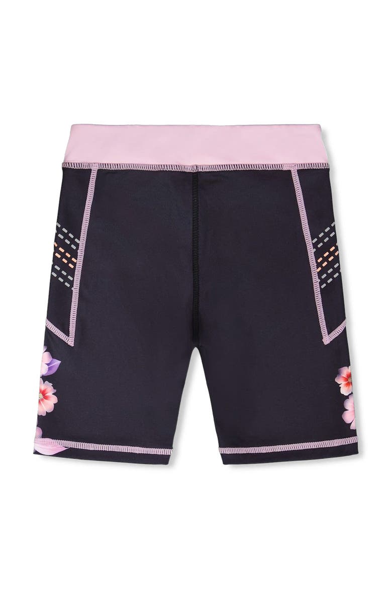 Athletic Biker Shorts in Recycled Polyester, Alternate, color, Black