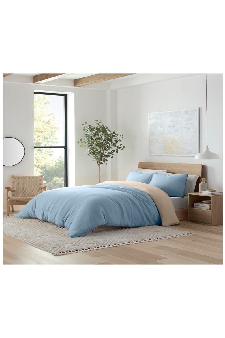 Snuggle Comforter Set, Alternate, color, BLUE/TAUPE