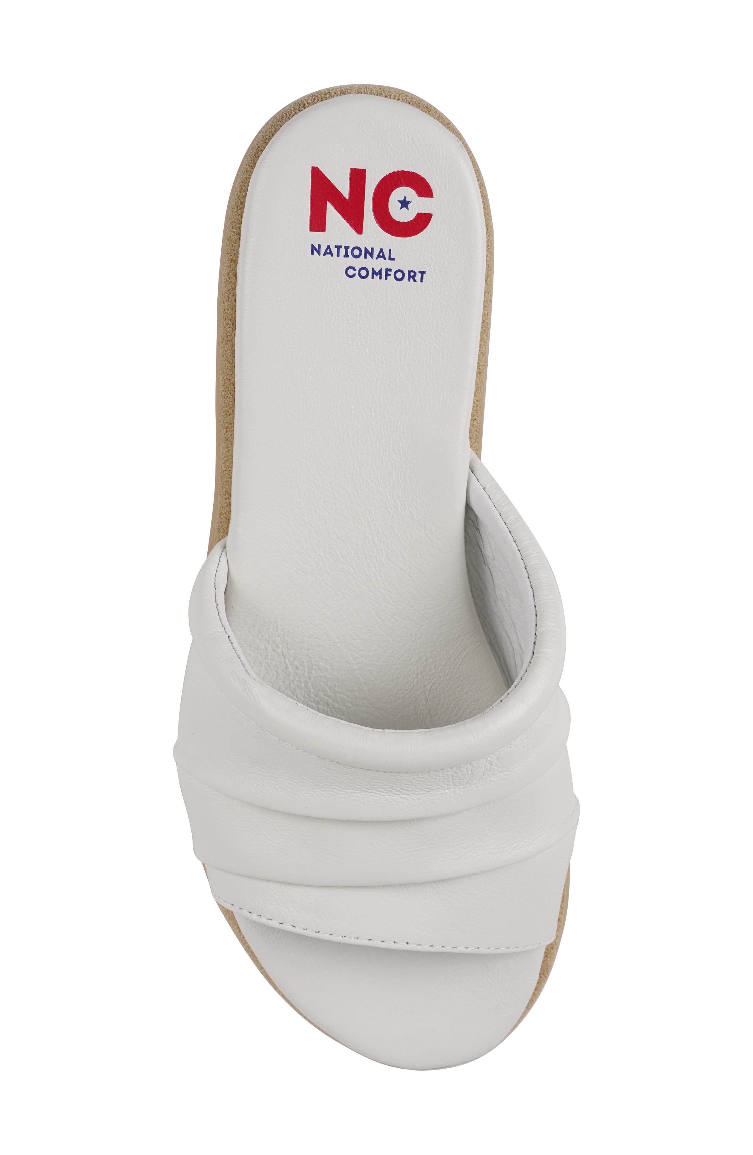 Ferna Platform Slide Sandal, Alternate, color, OFF WHITE LEATHER