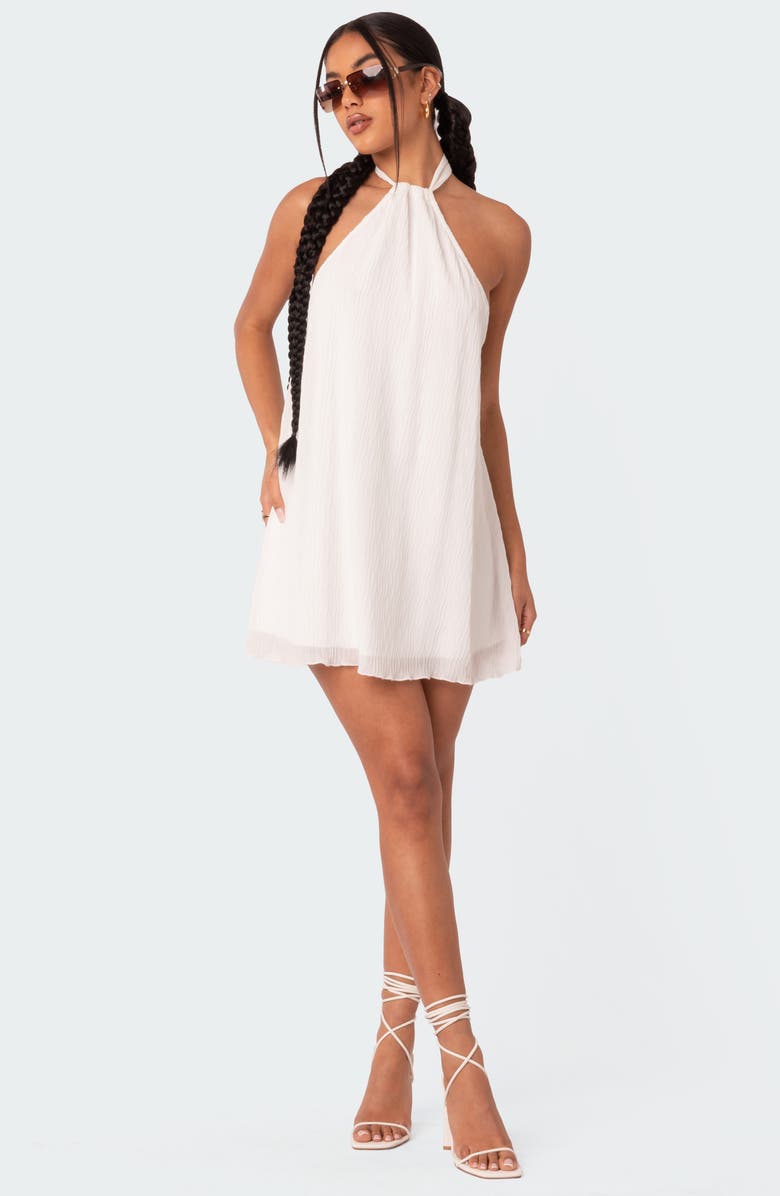 EDIKTED Palma Open Back Trapeze Dress, Alternate, color, White