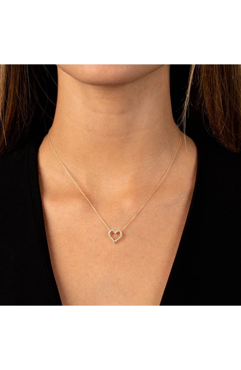 BY ADINA EDEN Classic Diamond Heart Necklace 14K, Alternate, color, 14K Gold
