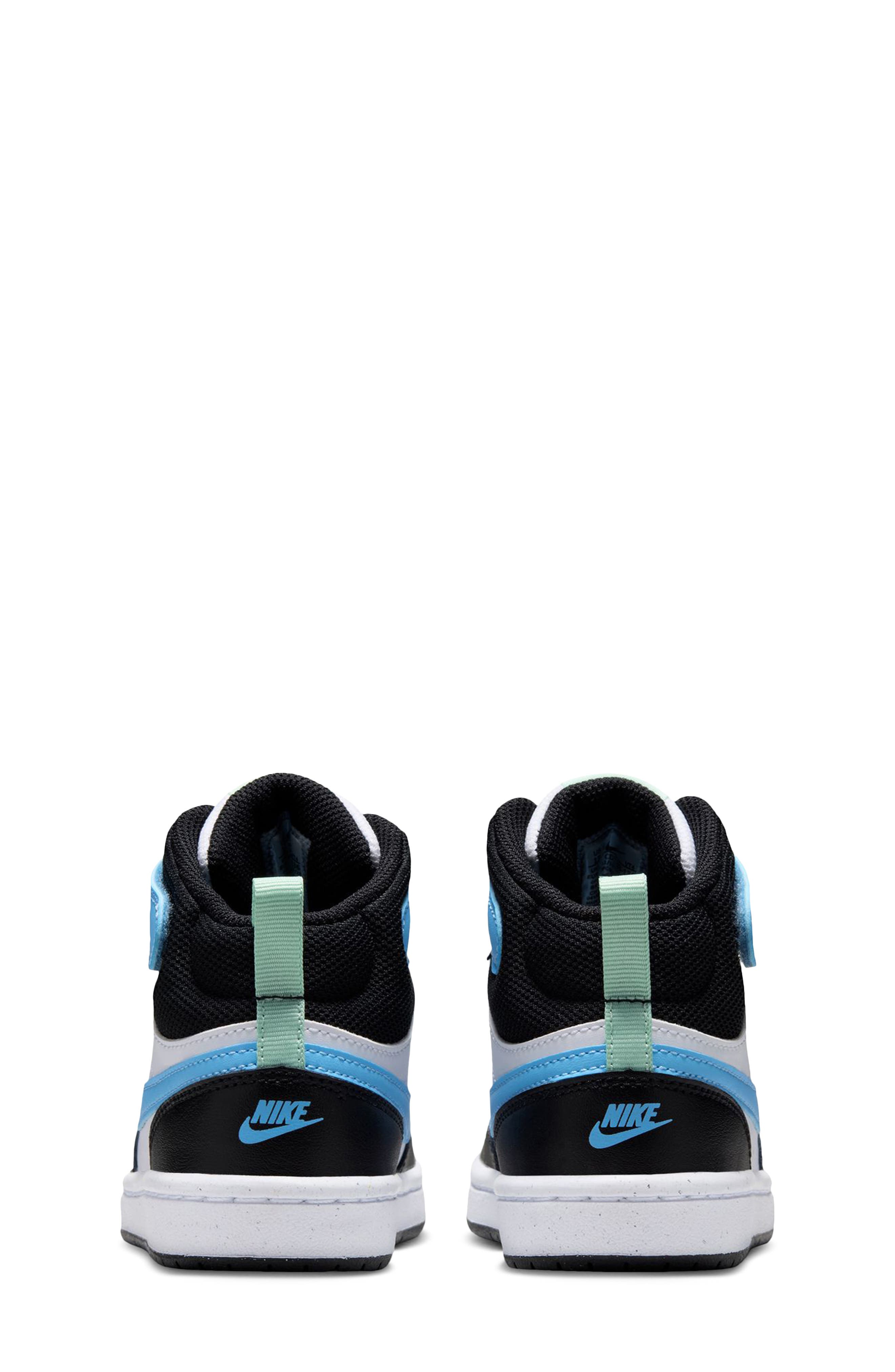 Kids' Court Borough Mid 2 Basketball Shoe, Alternate, color, WHITE/ BLACK/ FOOTBALL BLUE