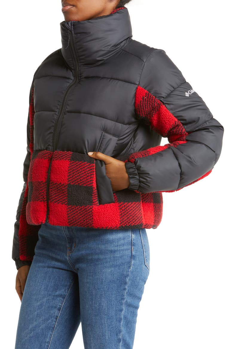 Leadbetter Point™ High Pile Fleece Hybrid Jacket, Alternate, color, BLACK RED BUFFALO