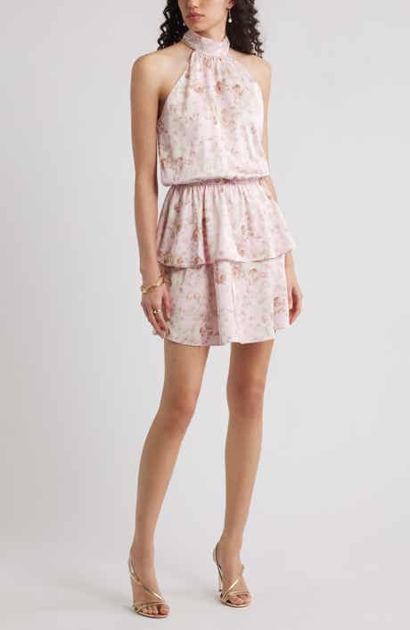 Chelsea28 Tiered Halter Minidress