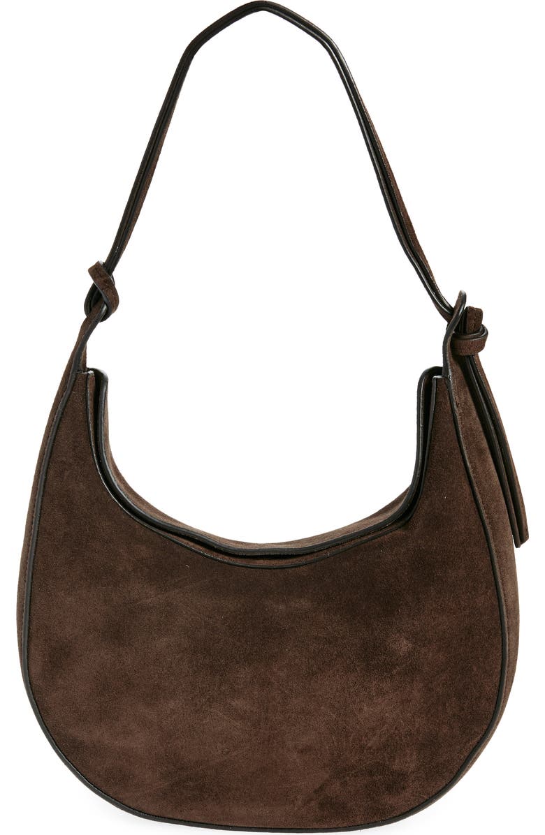 Reformation Medium Rosetta Shoulder Bag, Main, color, Boss Suede