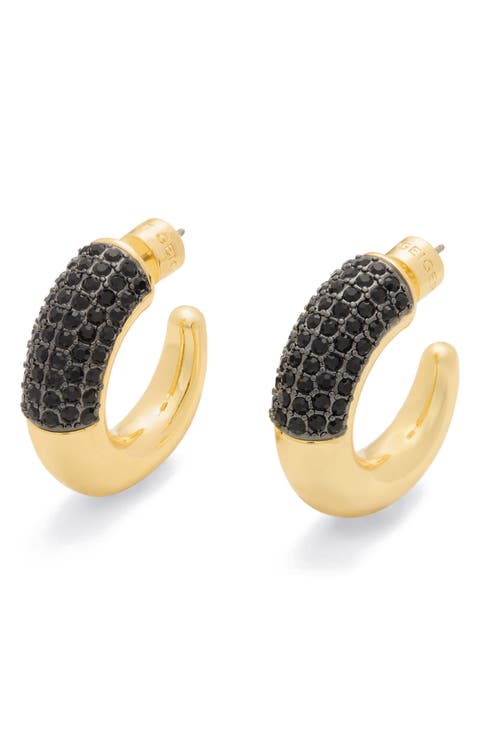 Pavé Crystal Chunky Hoop Earrings