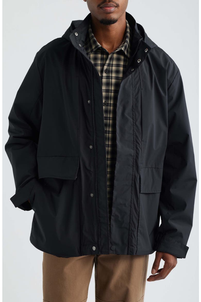 Hooded Utility Jacket, Main, color, JET BLACK
