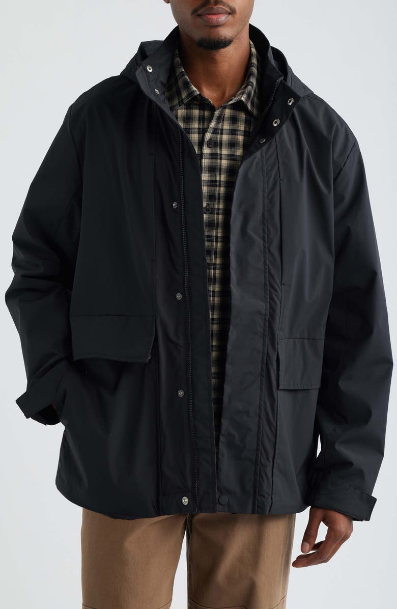 Brooklyn Industries Hooded Utility Jacket, Main, color, Jet Black