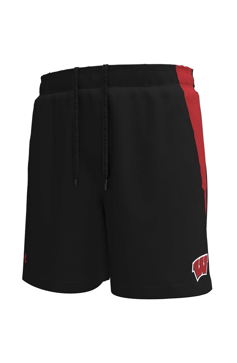 Under Armour Men's Under Armour Black Wisconsin Badgers  Tech Vent Performance Short, Alternate, color, Black