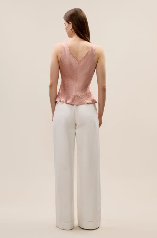 Rebecca Taylor Hollis Satin Tank In Rouge In Pink