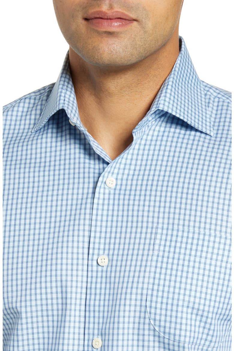 Cedar Island Micro Tattersall Button-Up Shirt, Alternate, color, CAROLINA SKY