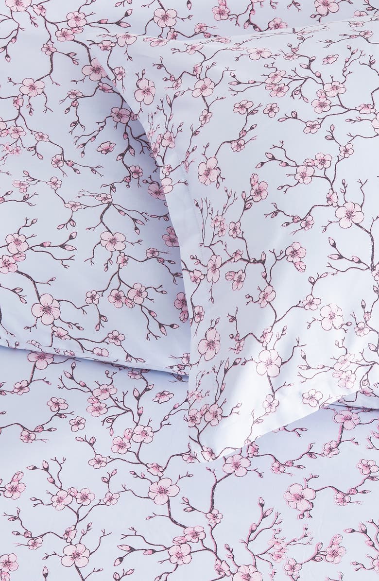 MELANGE HOME Kyoto 400 Thread Count Cotton Duvet Set, Alternate, color, Blue