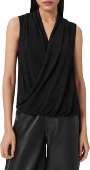 AllSaints Adaline Asymmetrical Faux Wrap Tank