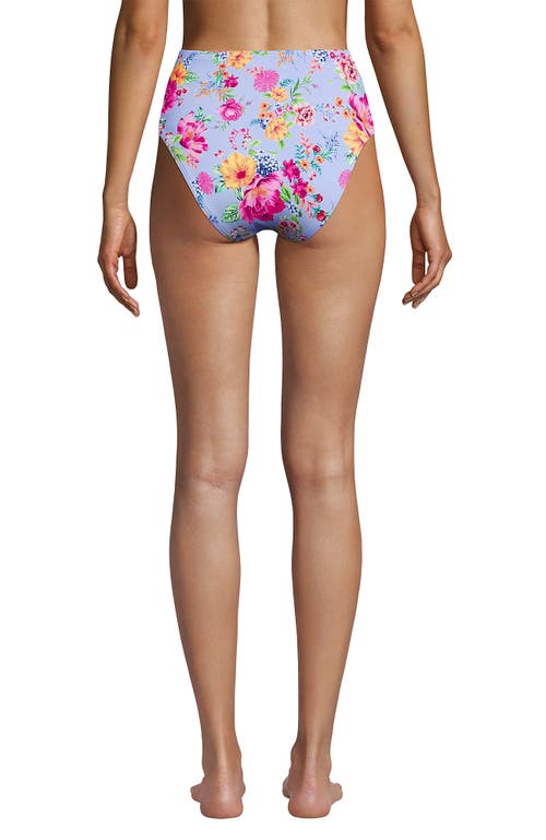 LANDS' END LANDS' END RIBBED SMOOTHING HIGH WAISTED BIKINI BOTTOMS