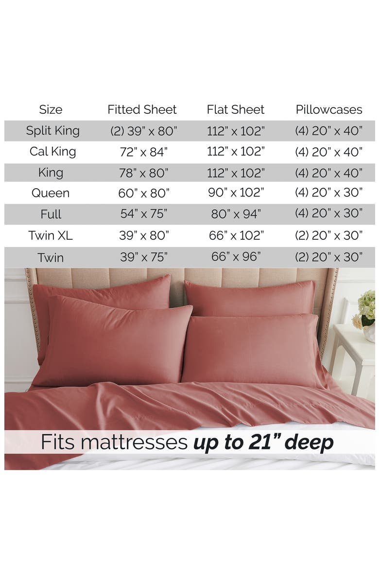 Vilano Springs Extra Deep Pocket Sheet Set, Alternate, color, MARSALA