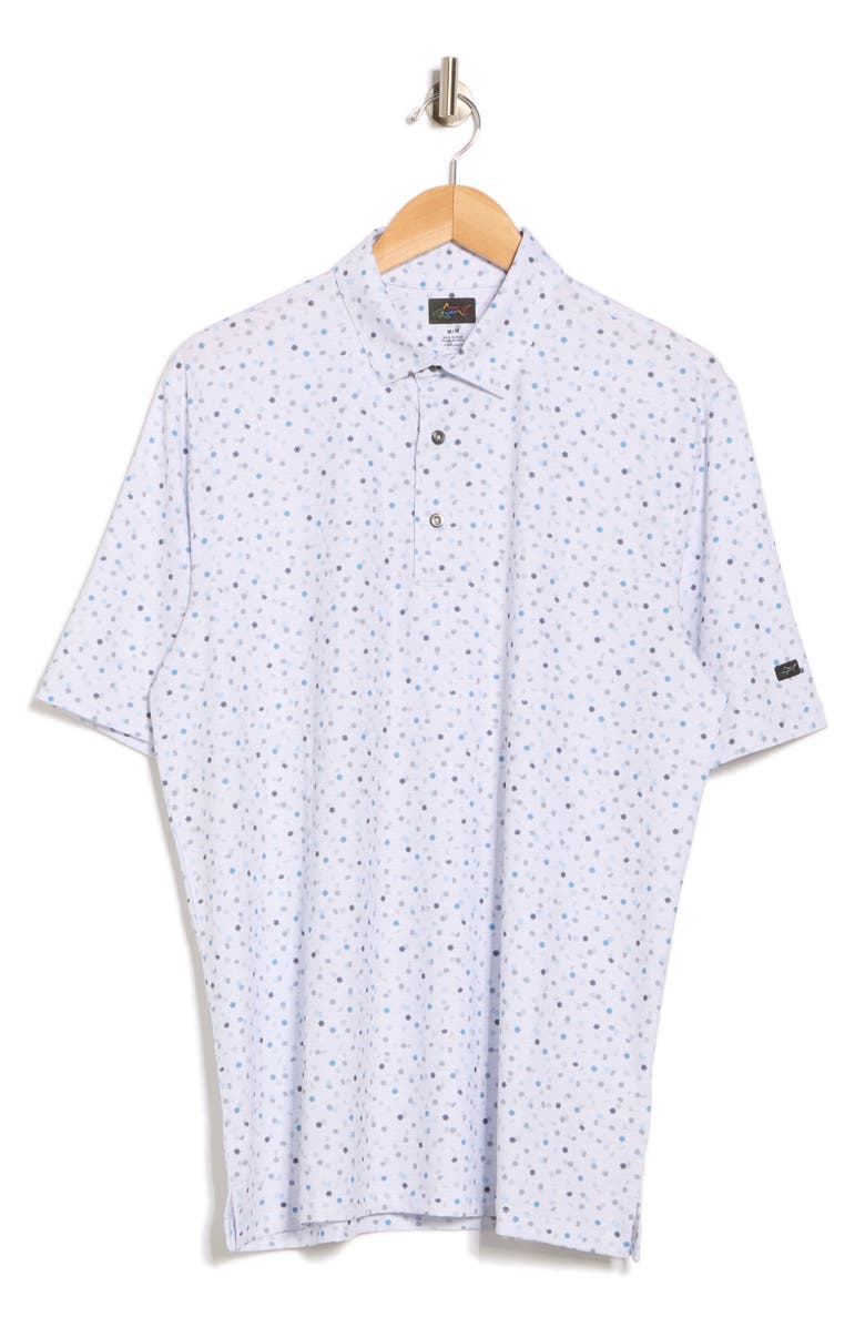 Greg Norman Dancing Chips Print Golf Polo, Alternate, color, White