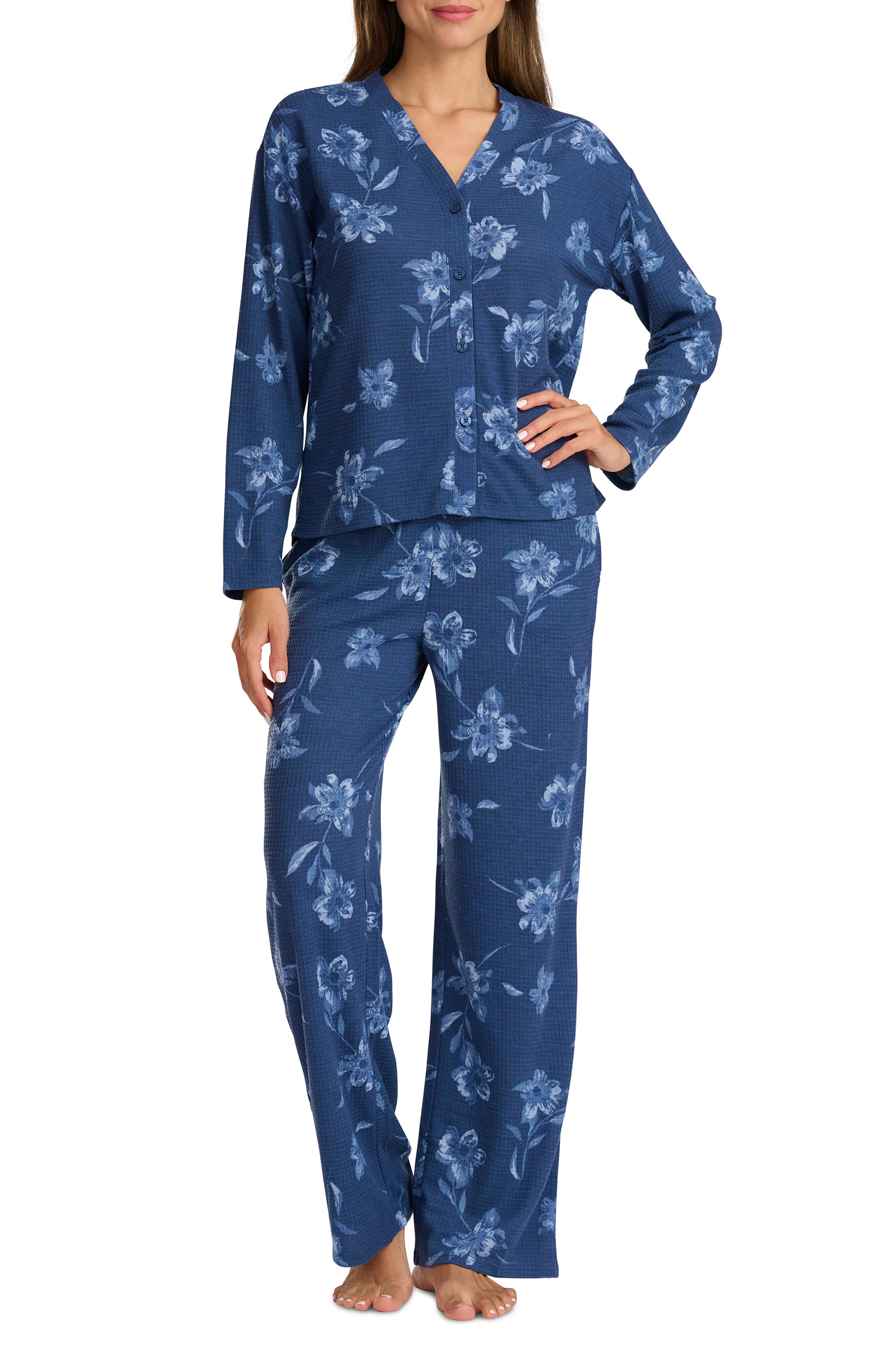 Splendid Waffle Stitch Long Pajamas