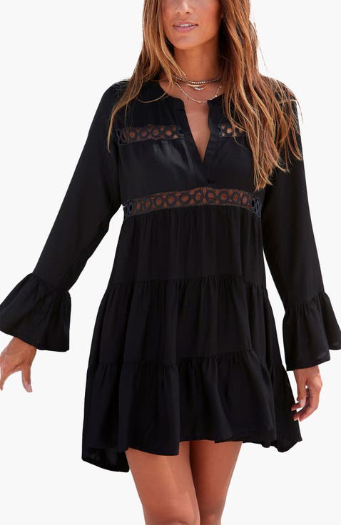 Women's Flowy Flared Sleeve Dress