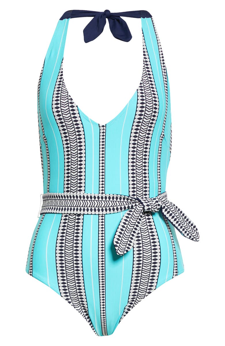 lemlem Luchia Belted One-Piece Swimsuit, Alternate, color, 