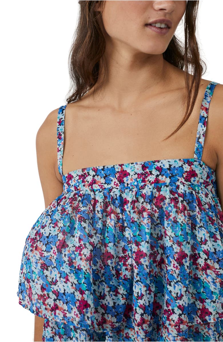 Free People Talia Tiered Tank, Alternate, color, Blue Combo