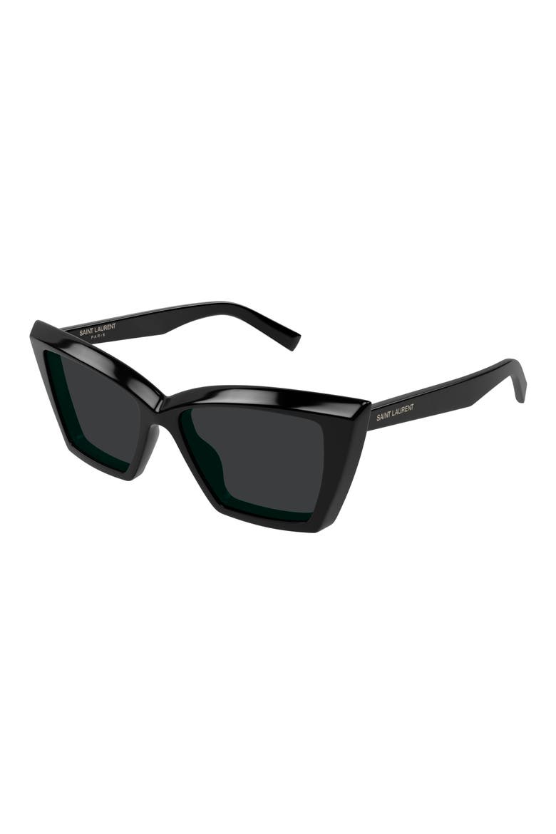 54mm Cat Eye Sunglasses, Alternate, color, BLACK