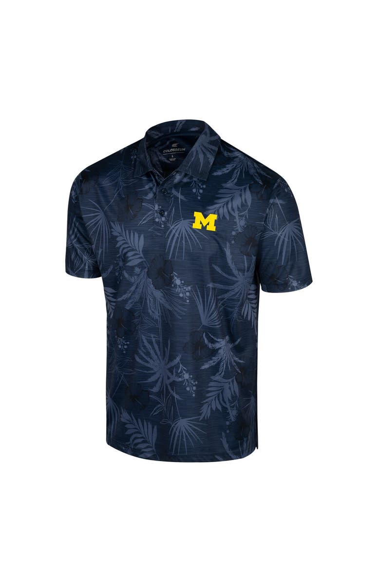 COLOSSEUM Men's Colosseum Navy Michigan Wolverines Palms Team Polo, Alternate, color, Navy
