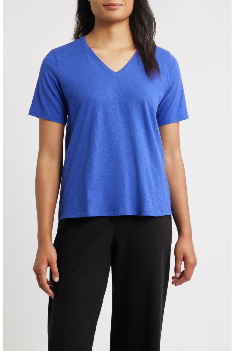 Easy V-Neck Organic Cotton T-Shirt, Main, color, ROYAL