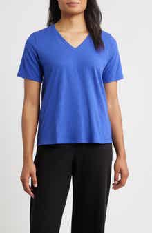 Eileen Fisher Easy V-Neck Organic Cotton T-Shirt