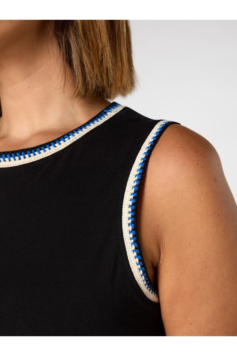 Crochet Trim Dress, Alternate, color, Black